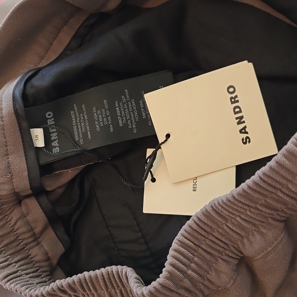 Sandro Straight Leg Taupe Jersey Trousers Pants Mens Size 38 Nwt - Picture 6 of 14